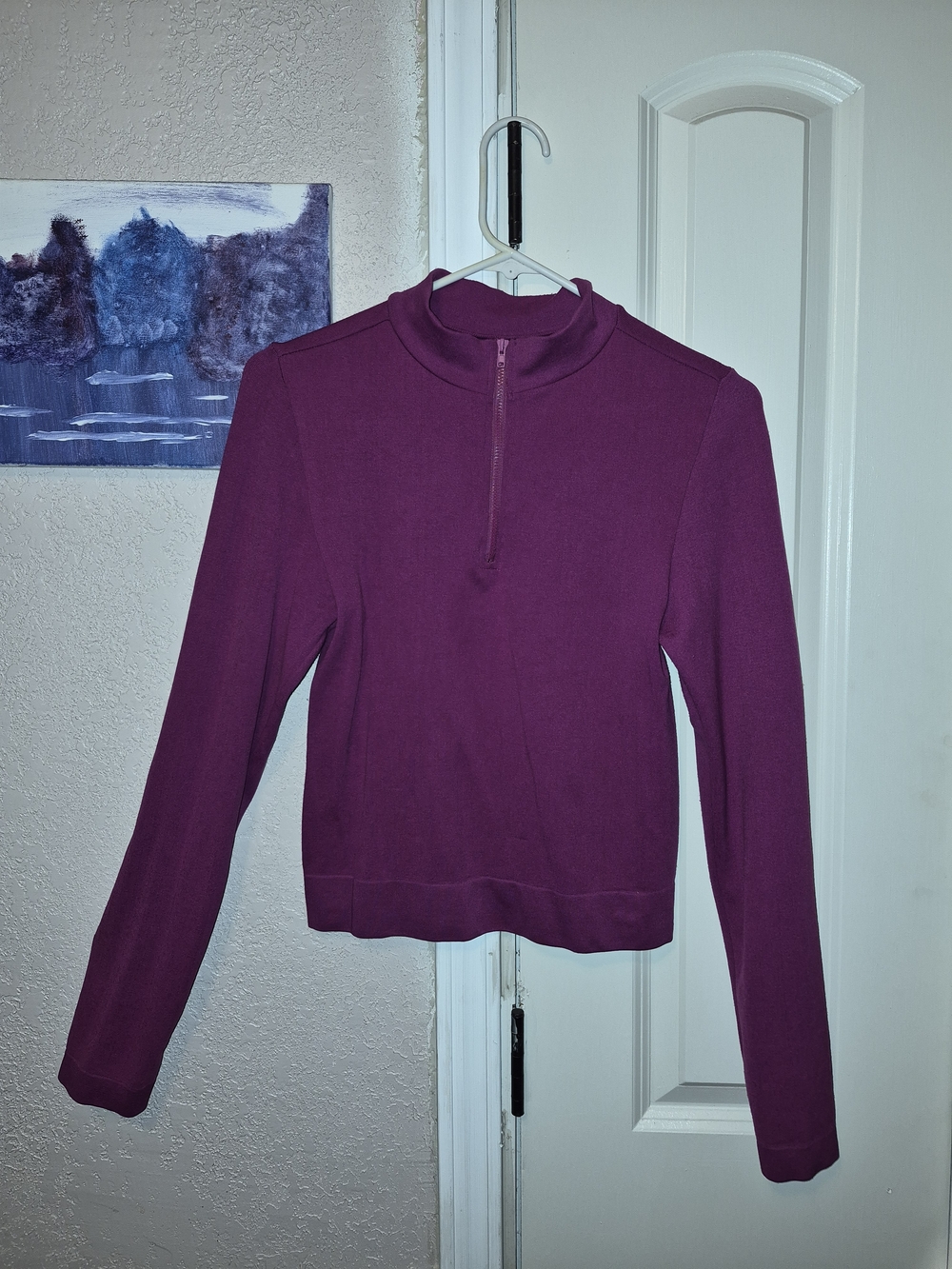 Women's Plum Half-Zip Long Sleeve Top